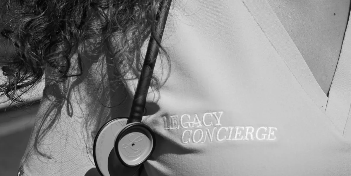 Legacy Concierge branded stethoscope representing our commitment to personalized care